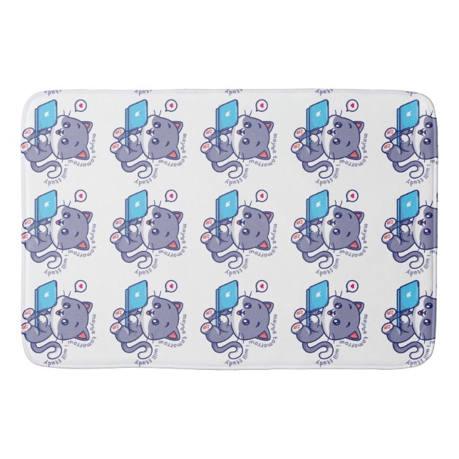 Alfombrilla De Baño linda estudiante perezosa - tal vez mañana estudia (Anverso)