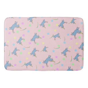 Alfombrilla De Baño lindo arco iris Unicornio estrellas gradiente
