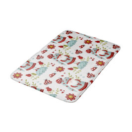 Alfombrilla De Baño Lindo patrón floral de gnomo escandinavo