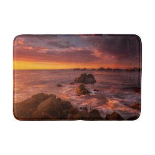 Alfombrilla De Baño Línea costera   Sunset Pacific Grove Carmel Califo