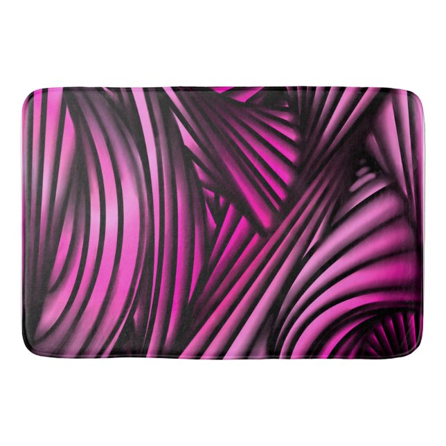 Alfombrilla De Baño Líneas giratorias rosas abstractas (Anverso)