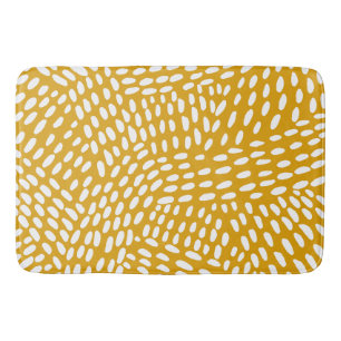 Alfombrilla De Baño Líneas punteadas de patrón amarillo quemado