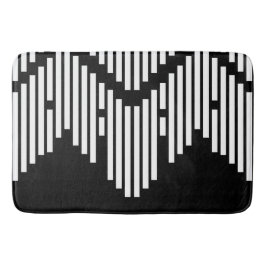 Alfombrilla De Baño Líneas rotas en blanco y negro apiladas