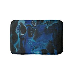 Alfombrilla De Baño Líquido psicodélico azul oscuro
