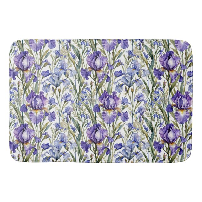 Alfombrilla De Baño Lirio azul y morado (Anverso)