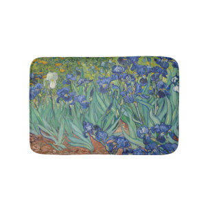 Alfombrilla De Baño Lirios, pintura al óleo floral, Vincent Van Gogh