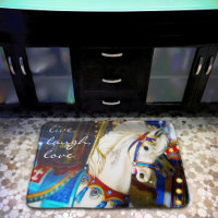 Live Lauder Love Quote White Carousel Horse Photo