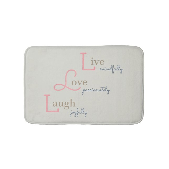 Alfombrilla De Baño Live Love Laugh (Anverso)