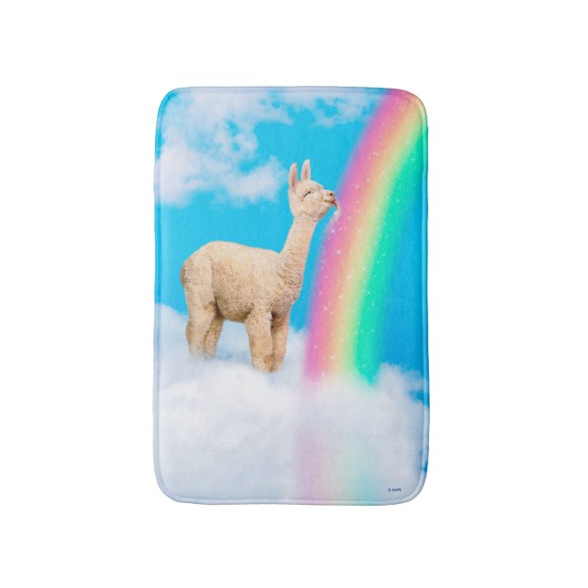 Alfombrilla De Baño Llama: Arcoiris golpeando (Frente vertical)