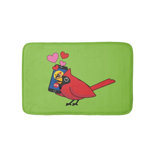 Alfombrilla De Baño Llamadas Cardinal Bird Love Mating (Anverso)