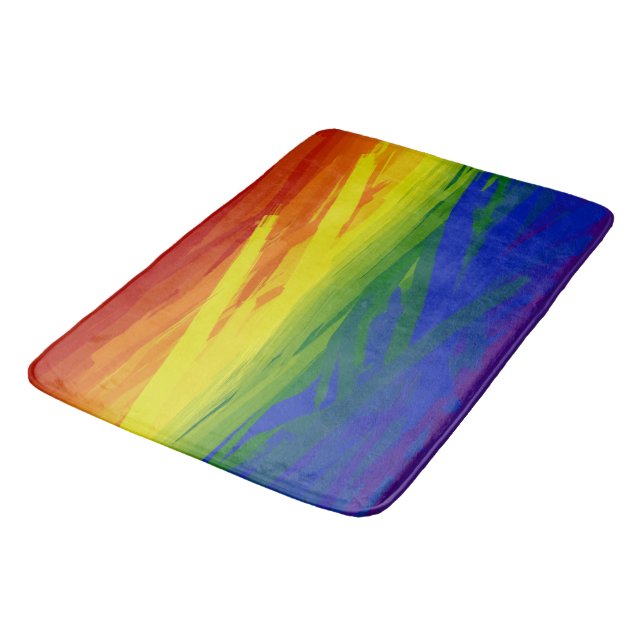 Alfombrilla De Baño Llamas arcoiris (Angular)