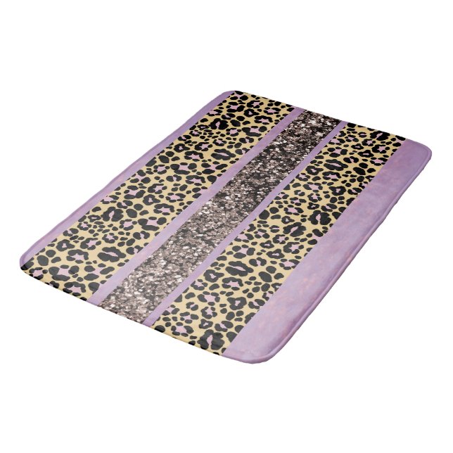 Alfombrilla De Baño Llamativas Rayas Brillo Leopardo 1 (Angular)