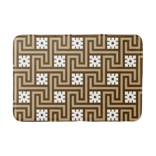 Alfombrilla De Baño Llave griega deca, taupe Tan y marrón