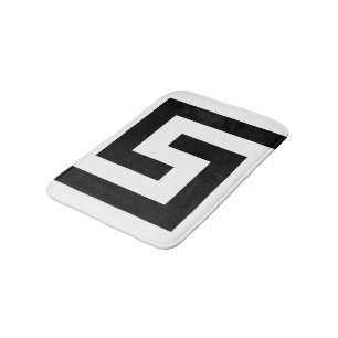 Alfombrilla De Baño Llave griega moderna simple negro
