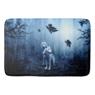 Alfombrilla De Baño Lobos en el bosque al amanecer