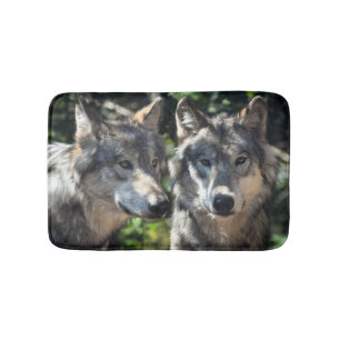 Alfombrilla De Baño Lobos grises en el salvaje