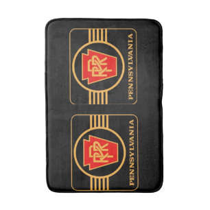 Alfombrilla De Baño Logo del Ferrocarril de Pensilvania, negro y oro