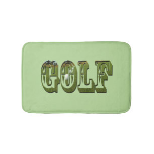 Alfombrilla De Baño Logotipo de imagen de golf verde dimensional