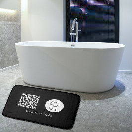 Alfombrilla De Baño Logotipo profesional de negocio Código QR y texto 