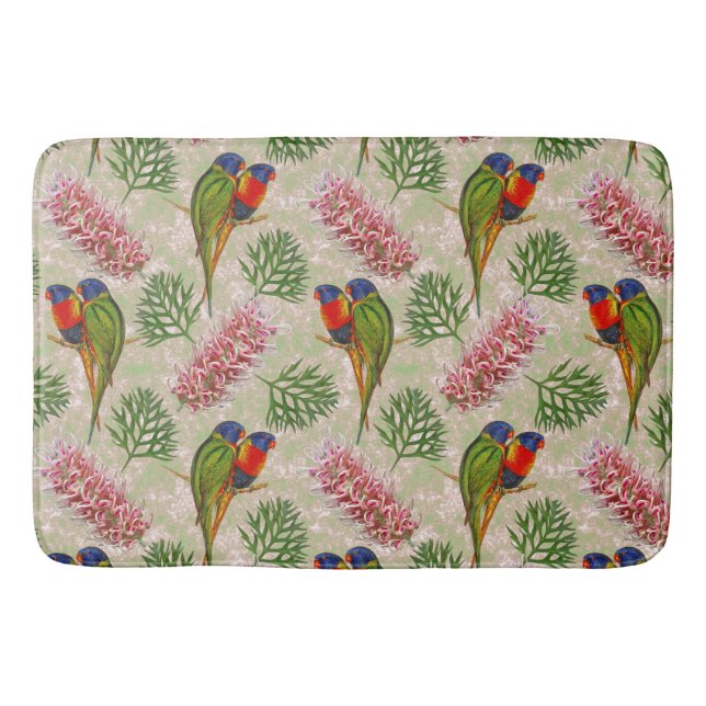 Alfombrilla De Baño Loro arcoiris Grevillea Bath Mat (Anverso)