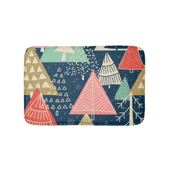 Alfombrilla De Baño Los Árboles de Navidad Festivan El Ilustracion Sin (Anverso)