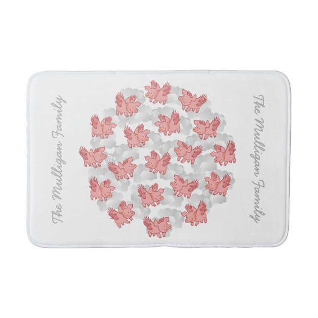 Alfombrilla De Baño Los cerdos vuelan las esteras de baño de encargo (Anverso)