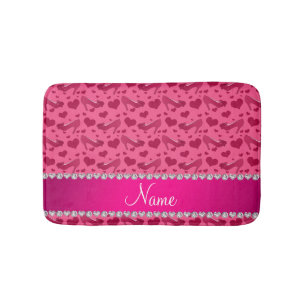 Alfombrilla De Baño Los corazones rosados conocidos personalizados