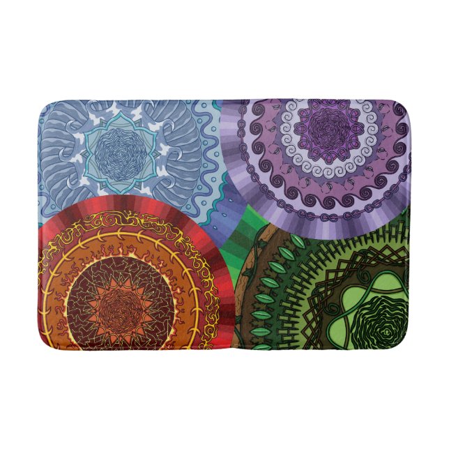 Alfombrilla De Baño Los elementos Mandalas Bath Mat (Anverso)