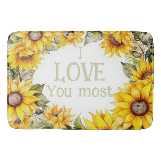 Alfombrilla De Baño Los girasoles circundantes personalizados