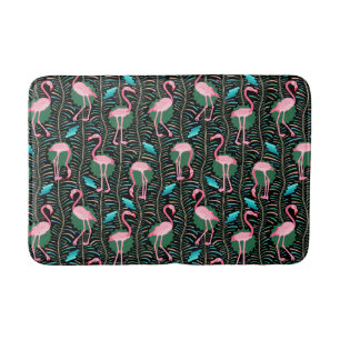 Alfombrilla De Baño Los helechos rosados de los pájaros 20s Deco del
