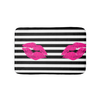Alfombrilla De Baño Los labios, labios de las rosas fuertes, pican los
