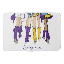 Alfombrilla De Baño Louisiana Ladies Moda Cowboy Boot Purple Yellow