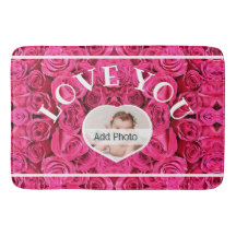 Love You Heart Photo Red Roses Modern Script Cute