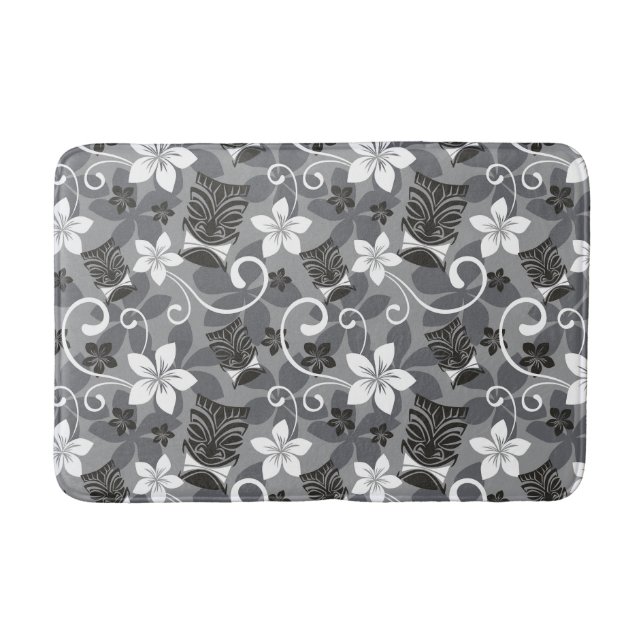 ALFOMBRILLA DE BAÑO LUAU TIKI PATTERN (CHARCOAL) (Anverso)