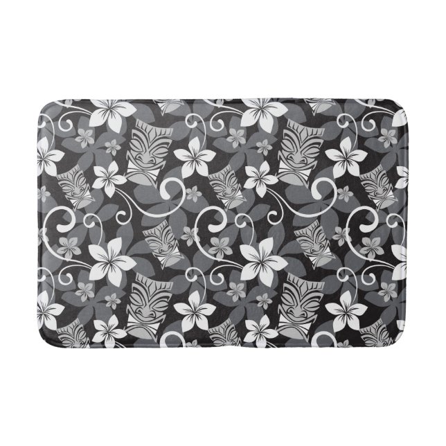 ALFOMBRILLA DE BAÑO LUAU TIKI PATTERN (CHARCOAL) (Anverso)