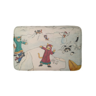 Alfombrilla De Baño Lucha de la bola de nieve