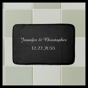 Alfombrilla De Baño Lugar elegante personalizado en blanco y negro