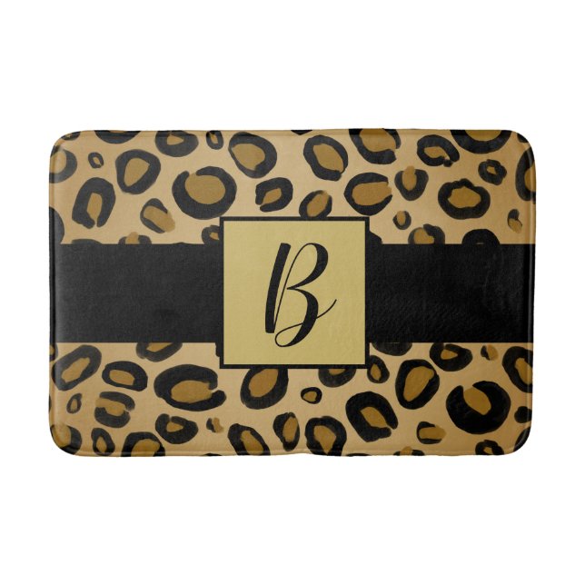 Alfombrilla De Baño Lugares pintados de leopardo de cheta de la impres (Anverso)