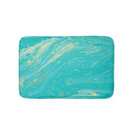 Alfombrilla De Baño Lujo real elegante Marble Gold Blue