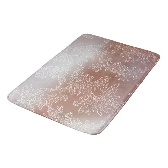 Alfombrilla De Baño Lujoso Rosa Gold y Lace Bath Mat (Angular)