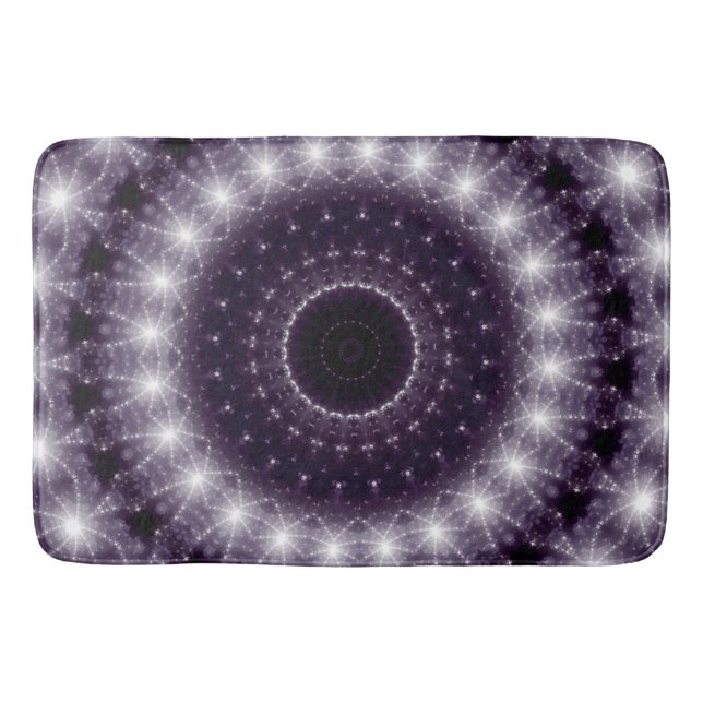 Alfombrilla De Baño Luminosa encaje redondo negro y blanco (Anverso)