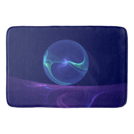 Alfombrilla De Baño Luminoso sueño morado azul abstracto arte fractal