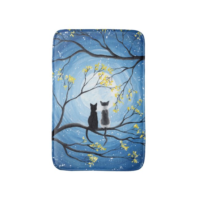 Alfombrilla De Baño Luna caprichosa con gatos (Frente vertical)