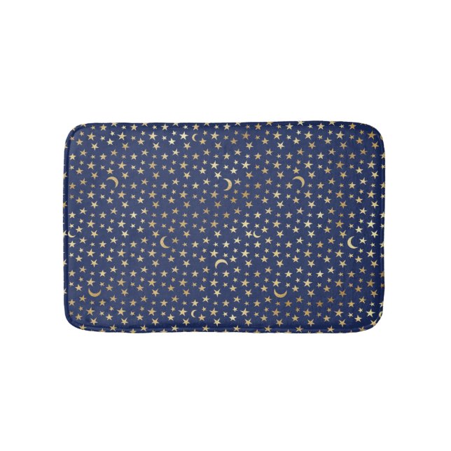 Alfombrilla De Baño Luna de Oro y Estrellas Bath Mat (Anverso)