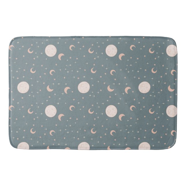 Alfombrilla De Baño Luna y estrellas - azul (Anverso)