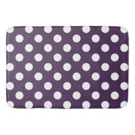 Alfombrilla De Baño Lunares blancos sobre morado ciruela