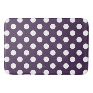 Alfombrilla De Baño Lunares blancos sobre morado ciruela