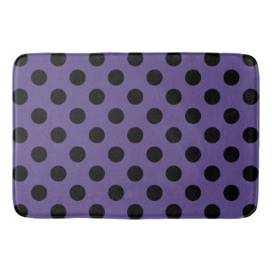 Alfombrilla De Baño Lunares negros en violeta ultra