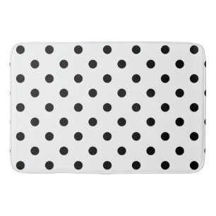 Alfombrilla De Baño Lunares negros modernos en blanco