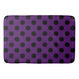 Alfombrilla De Baño Lunares negros sobre morado ciruela
